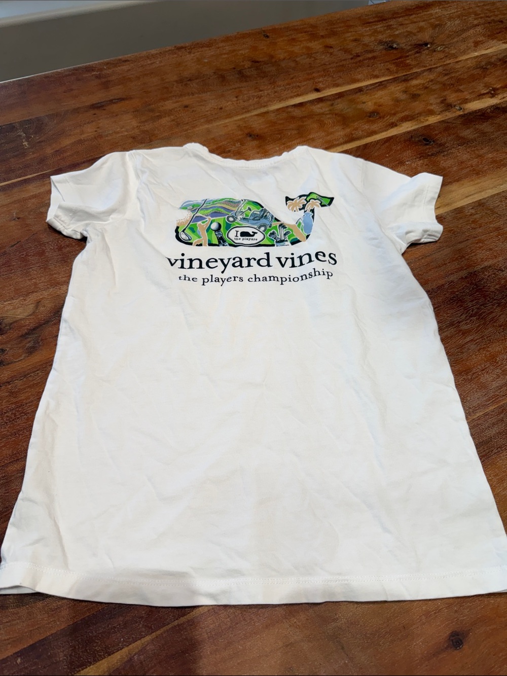 Vineyard Vines White Short-Sleeve Tee with Multicolor The Players Whale Graphic